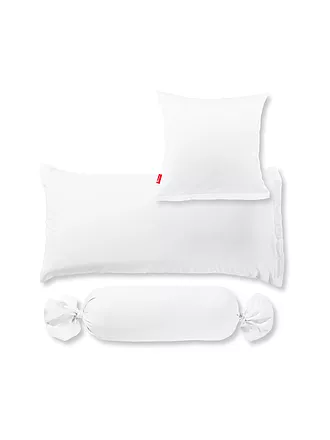 FLEURESSE | Funda de cojín cilíndrico de satén Royal Uni 15x40cm Azul noche | weiss